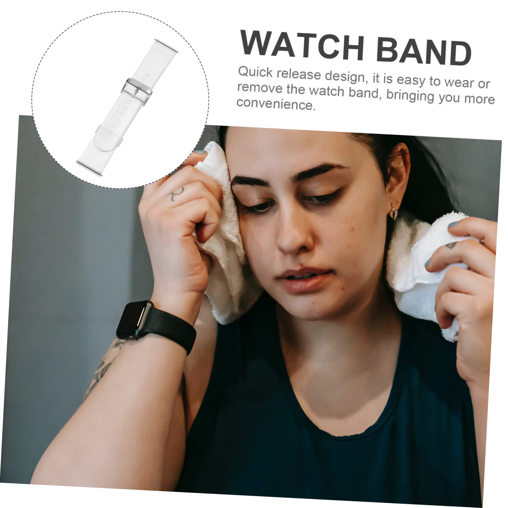 Uonlytech 5 Correas De Repuesto Para Reloj Ajuste Universal De Pvc Ajustables Cómodas De Llevar De Liberación Rápida A La Moda Para Negocios Informales Y Formales.
