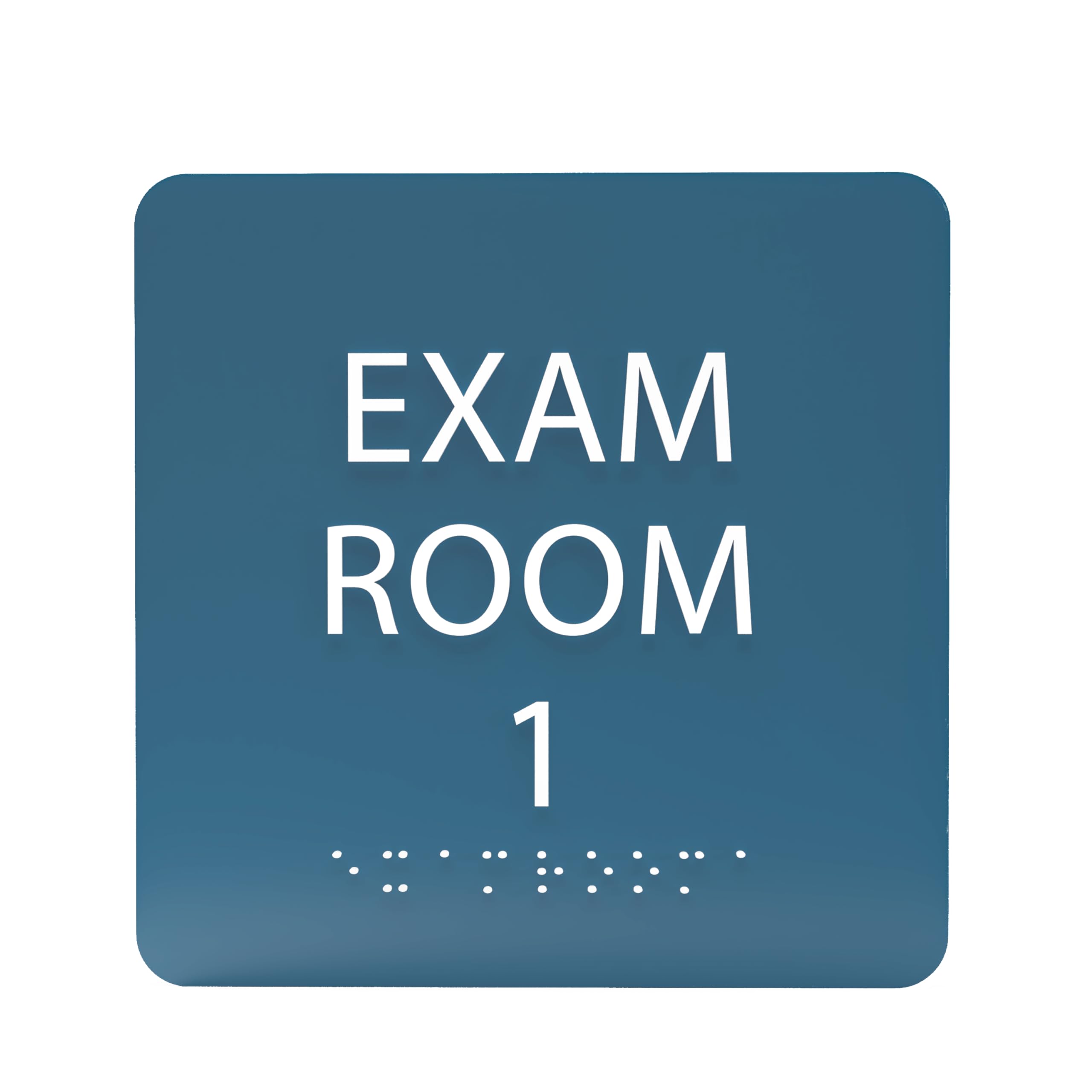 ADA CENTRAL SIGNS - 6" X6" Exam Room 1 Sign - ADA Compliant Tactile Graphics Grade 2 Braille Text Acrylic Wall Signs - Educational Institution
