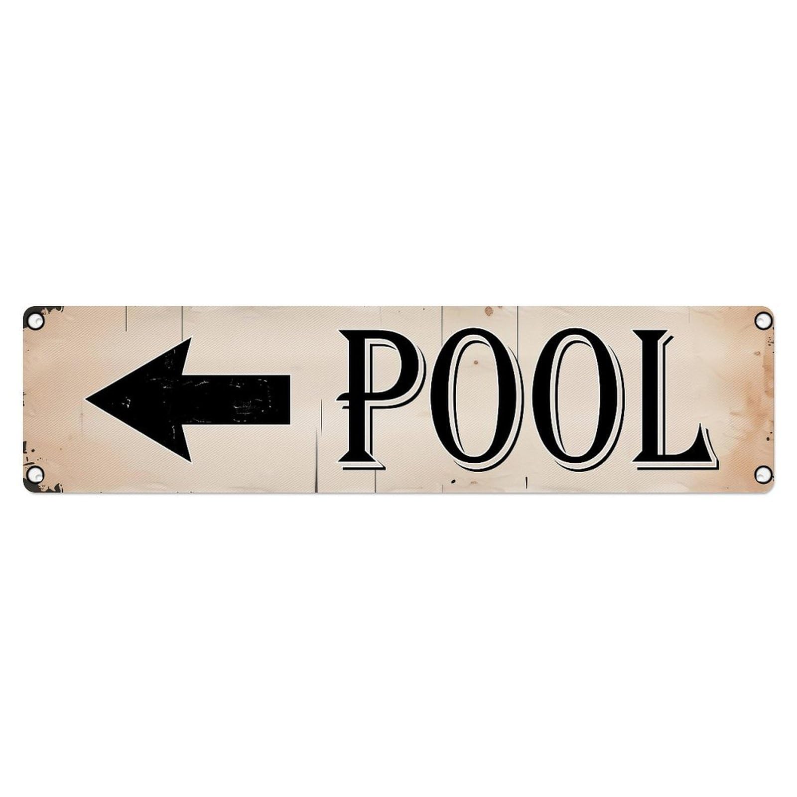 Arrow Pointing Left Pool Sign Metal Tin Sign Plaque