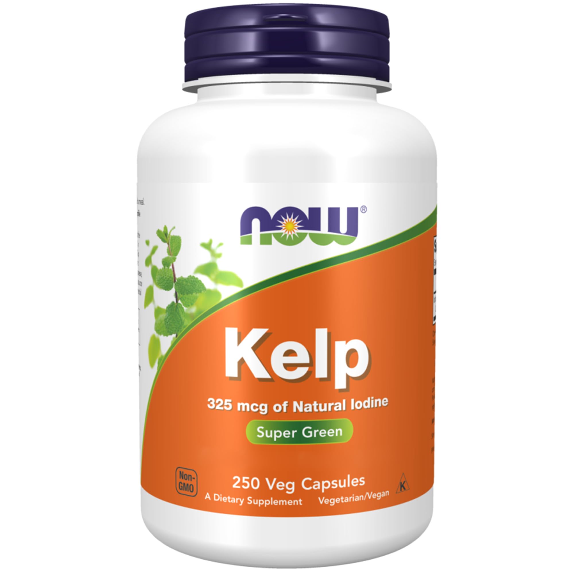 Now Foods, Kelp, con Iodio Naturale, Altamente Dosato, 1 Capsula ogni 3 Giorni, 250 Capsule vegane, Testato in Laboratorio, Senza Glutine, Senza Soia, Non OGM, Vegetariano