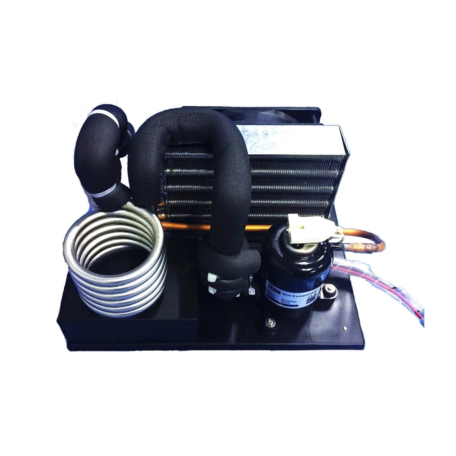 CVFRDD Micro DC Air Conditioner, Compact Portable Stainless Steel Coil Chiller DV1930E-S, 48V DC, 130W Capacity, R134A Refrigerant