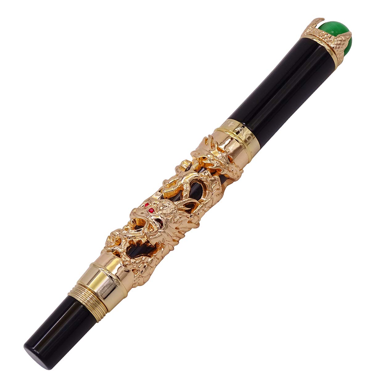Amazon | Jinhao ドラゴン万年筆ベントペン先 ゴールドカラー グリーン