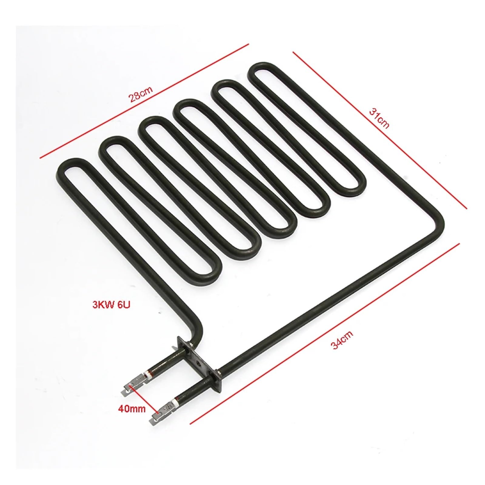 4U/5U/6U elektryczny piec do sauny Element grzewczy 220 V/380 V 2KW/2,5KW/3KW zielony 304SUS prosta rura grzewcza rurowy nagrzewnica powietrza cuicui(Color:3KW 6U,Size:380V)