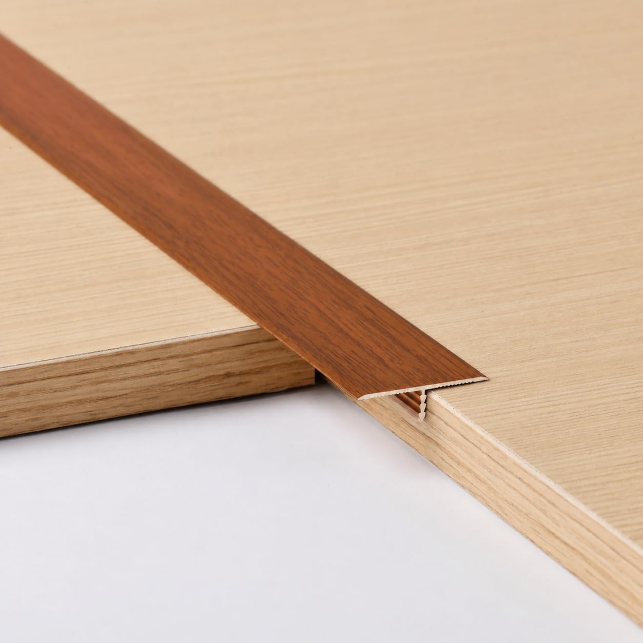 3pcs 3.3cm Aluminum T Molding Floor Transition Strip Metal Flat Divider Strip for Joining Floor Gaps Laminate Profile Flooring Edge Trim Cover Strips,0.9m Teak