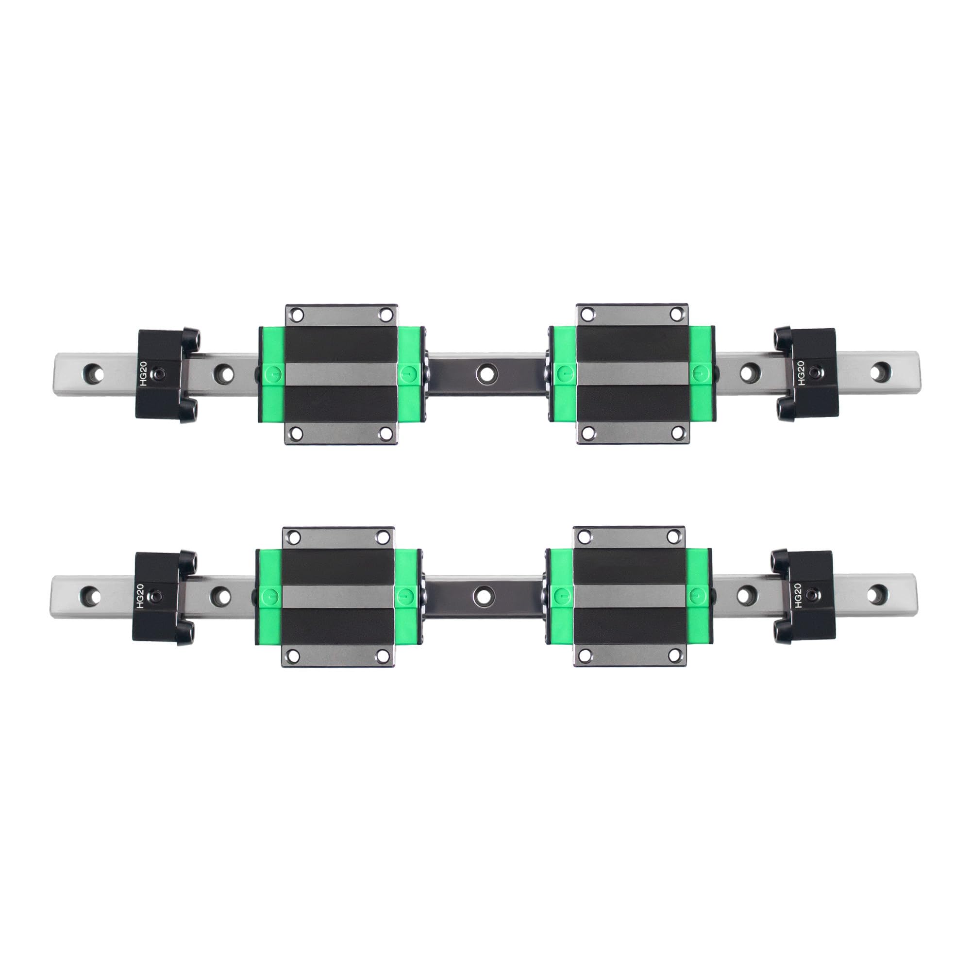 Set di guide lineari, 2 binari lineari HGR20-300 mm, con 4 blocchi scorrevoli HGW20CC + 4 blocchi di limitazione per stampante 3D CNC