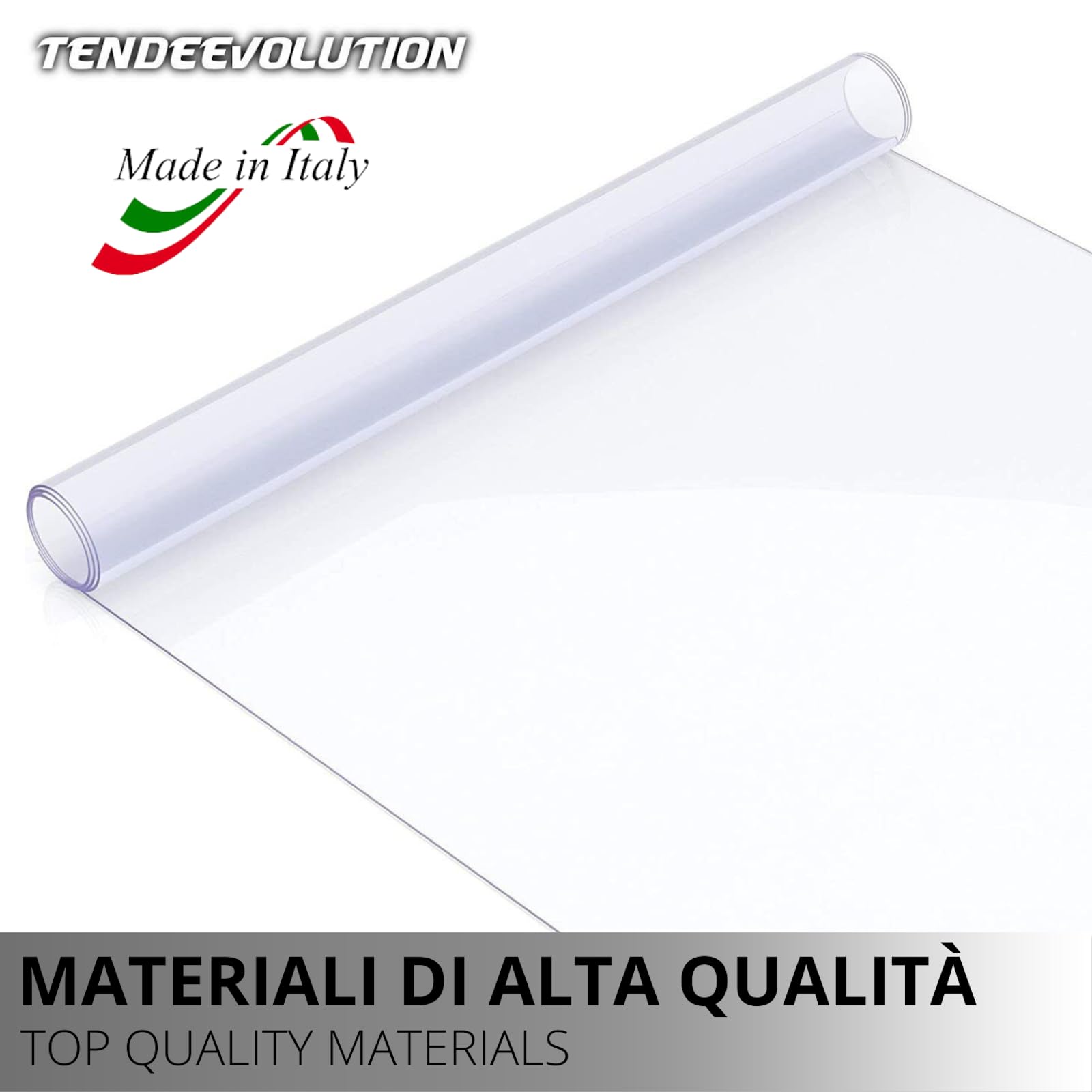 TENDEEVOLUTION Lona Transparente Impermeable Exterior, Corte Medio Metro Lineal, Diferentes grosores y Alturas, Plástico Impermeable Exterior Multiuso (Altura Parche 140cm, Espesor 0,65mm)