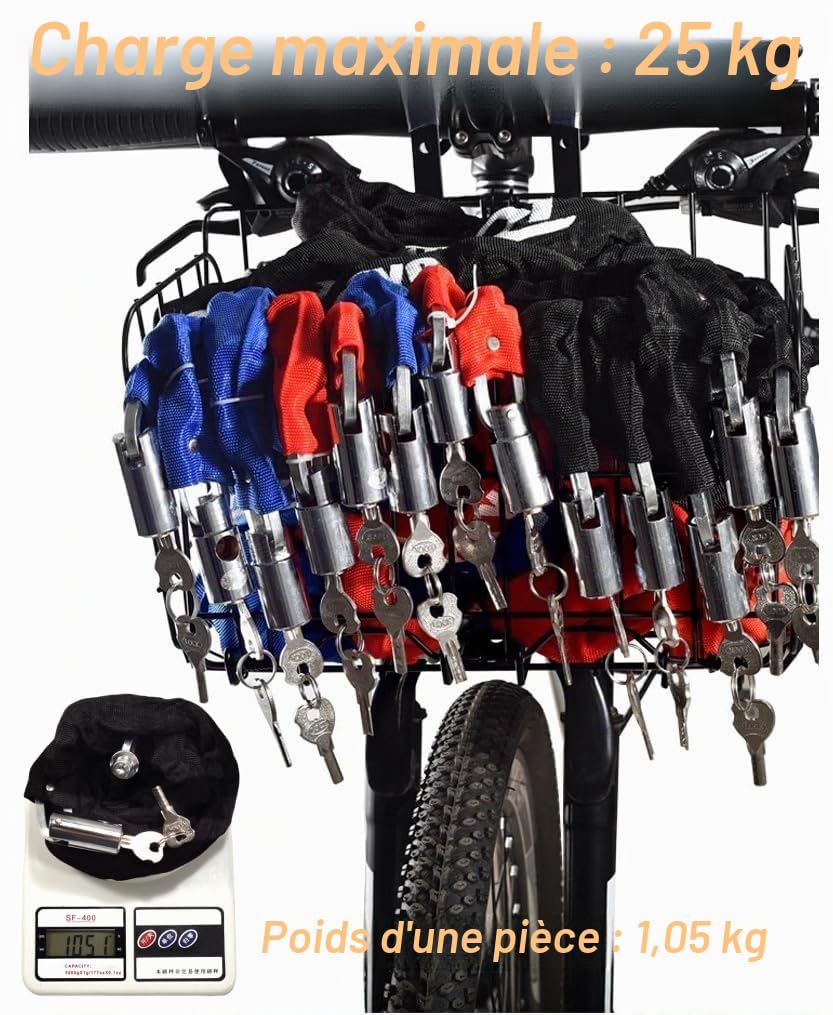 Panier de vélo Pliable - Panier à Bagages Suspendu à l'avant et à l'arrière - Support de Rangement à Fermeture Rapide pour Guidon de vélo et Porte-Bagages arrière
