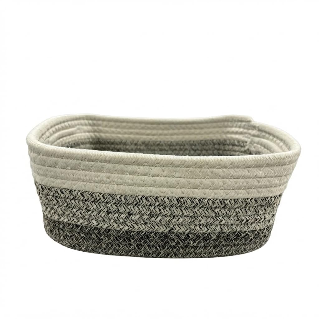 10 Stück Baumwollseil-Organizer-Körbe, kleine gewebte Aufbewahrungskörbe für Regale, dekorative Aufbewahrungskörbe für die Organisation von Socken, Spielzeug und Kinderzimmer, Mehrzweck-Geschenkkörbe