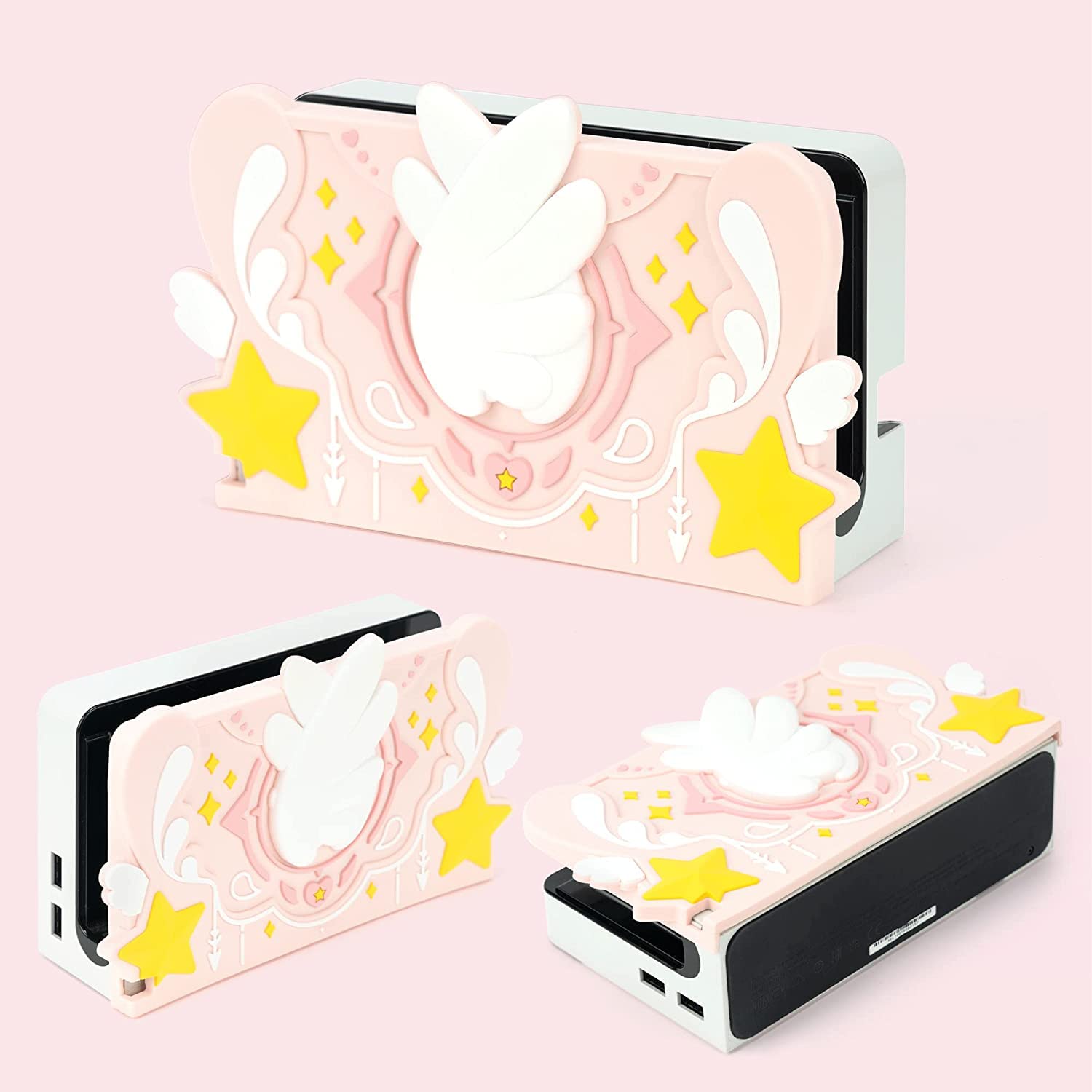GeekShare Cover frontale in morbido silicone per dock di ricarica per Nintendo Switch, custodia antigraffio per dock per Switch - serie Star Wings