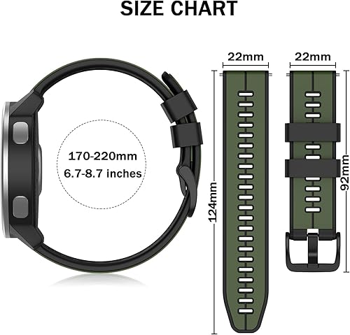 Miniatura 5 de ISABAKE Correa de silicona de liberación rápida de 0.86 pulgadas de repuesto para Garmin Vivoactive 4, Garmin Venu 2, Samsung Gear S3 Frontier,
