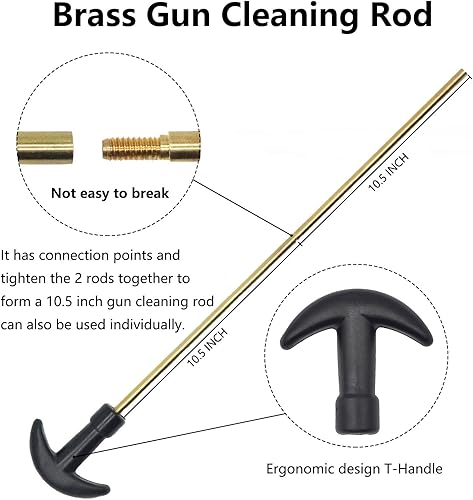 Miniatura 4 de AKGUN Kit de limpieza de pistola, kit de limpieza de pistola, kit de limpieza de pistola .22.3570.354 in. Calibre 40.45 puntas de latón para caza,
