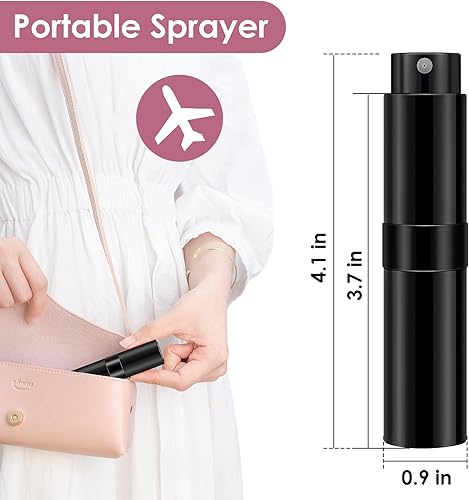 Miniatura 2 de Saiveina Botellas atomizadoras de perfume de viaje de 0.3 fl oz rellenables, mini atomizador para perfume, dispensador de perfume de bolsillo de