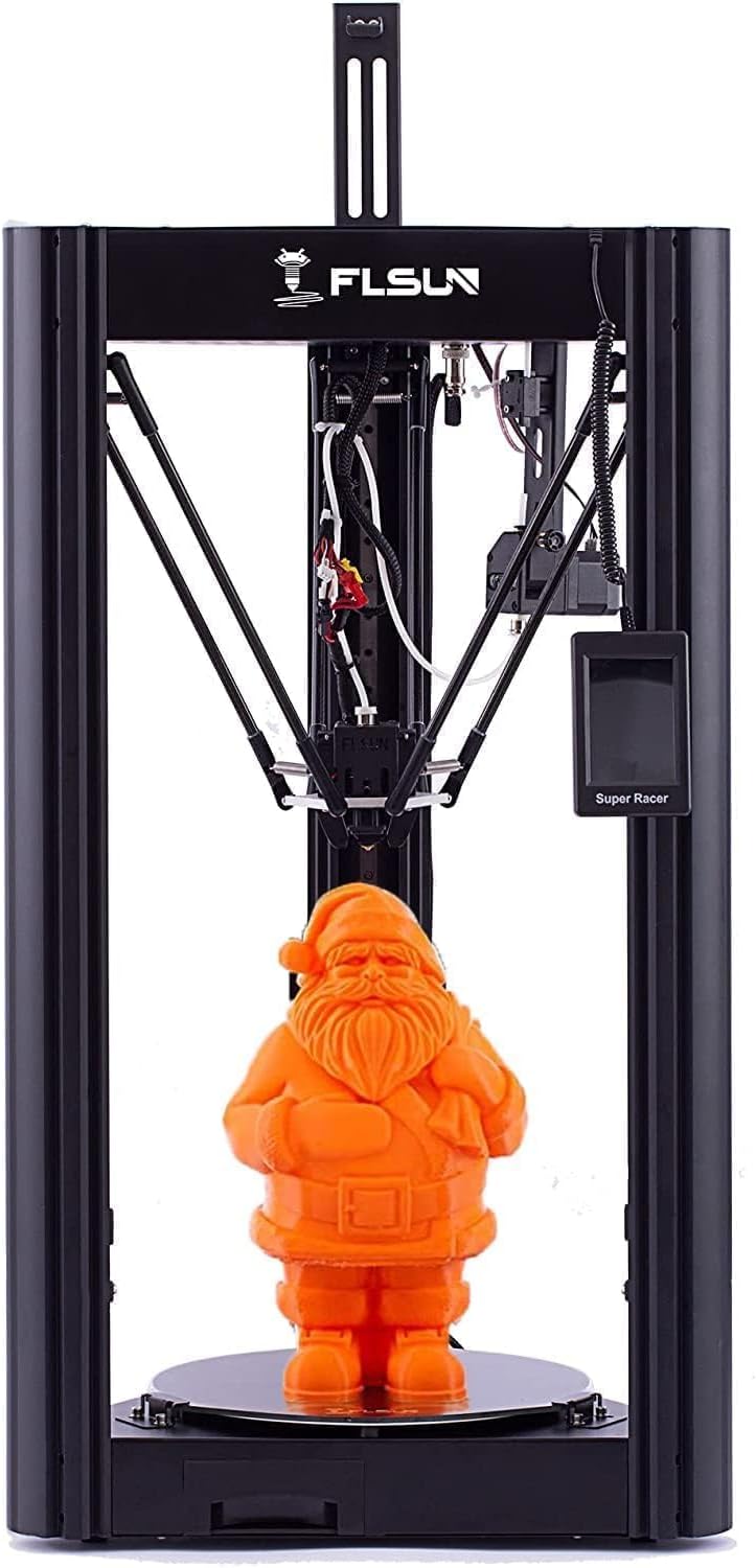 FLSUN Super Racer - 200 mm/s Fast 3D Printer, 2800 + mm/s², FDM Delta 3D Printer with self-Leveling Resume 1.75 PLA DIY 3D Printers Print Size Φ260 x 330 mm. (SR)