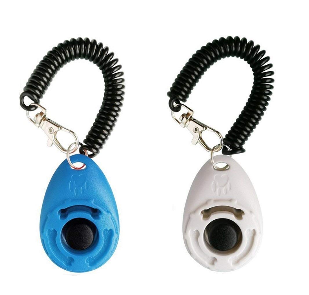 Dog Training Clicker with Wrist Strap - OYEFLY Durable Lightweight Easy to Use, Pet Training Clicker for Cats Puppy Birds Horses. Perfect for Behavioral Training 2-Pack (Blue and White) - image 8