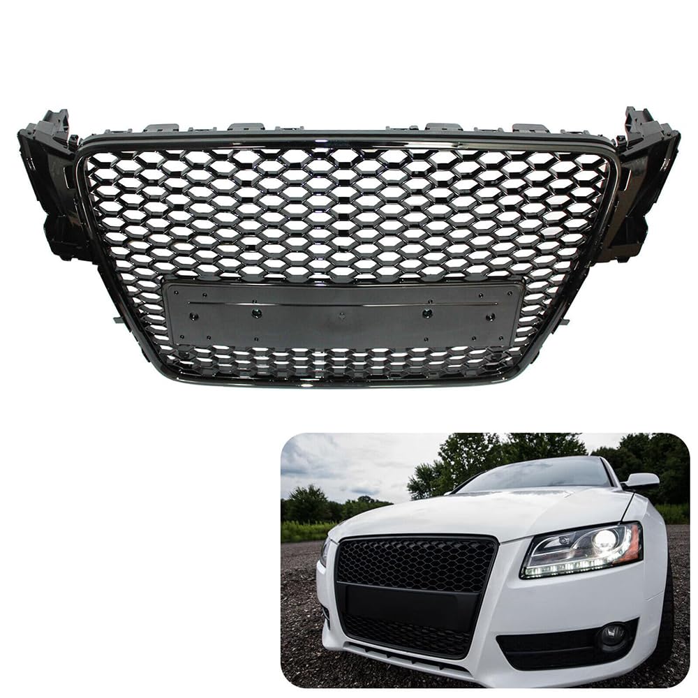 Coche Rejillas Frontales de Radiador para Audi A4/A5 B8 2008 2009 2010 2011 2012, Parrilla Calandra Delantera Cubierta Malla Parachoque Piezas Embellecedores,A5