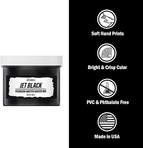 Miniatura 2 de Ecotex Serigrafía Negro azabache (galón - 128 onzas) - Tinta de tela negra azabache a base de agua, pintura de pantalla de seda - Screen Print