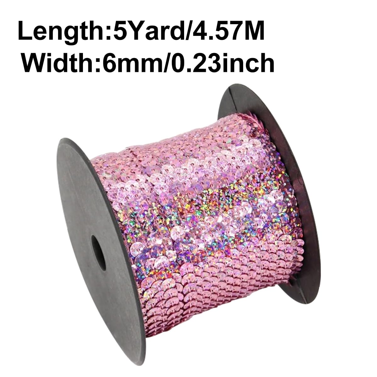 Queenbox 100 Yard Round Paillette Ribbon Trim, Flat Bling Sequin String Roll Sequin for Sewing DIY Clothes Halloween Party, Olive Green