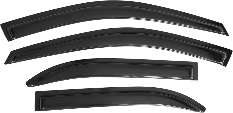 Window Visors Compatible with 1993-1997 Toyota Corolla, Dark Smoke Car Rain Sun Window Shade Guard Visor Smoke by IKON MOTORSPORTS, 1994 1995 1996