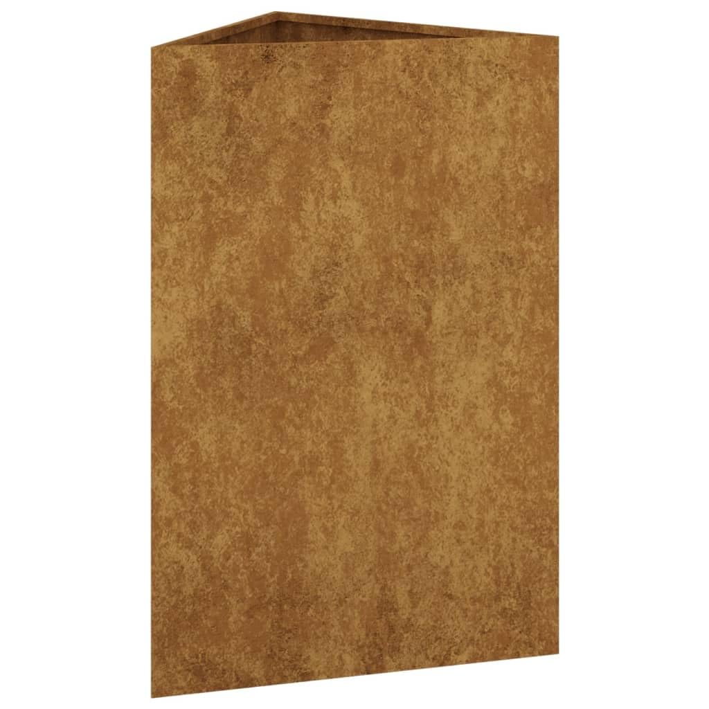 Macetero de acero corten, 50 x 43 x 75 cm, color óxido para jardín, balcón, terraza, con gran capacidad y material resistente a la intemperie