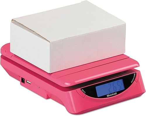 Brecknell PS25PINK PS25 25lb Escala de envío postal electrónica 8 x 6 Plataforma Rosa