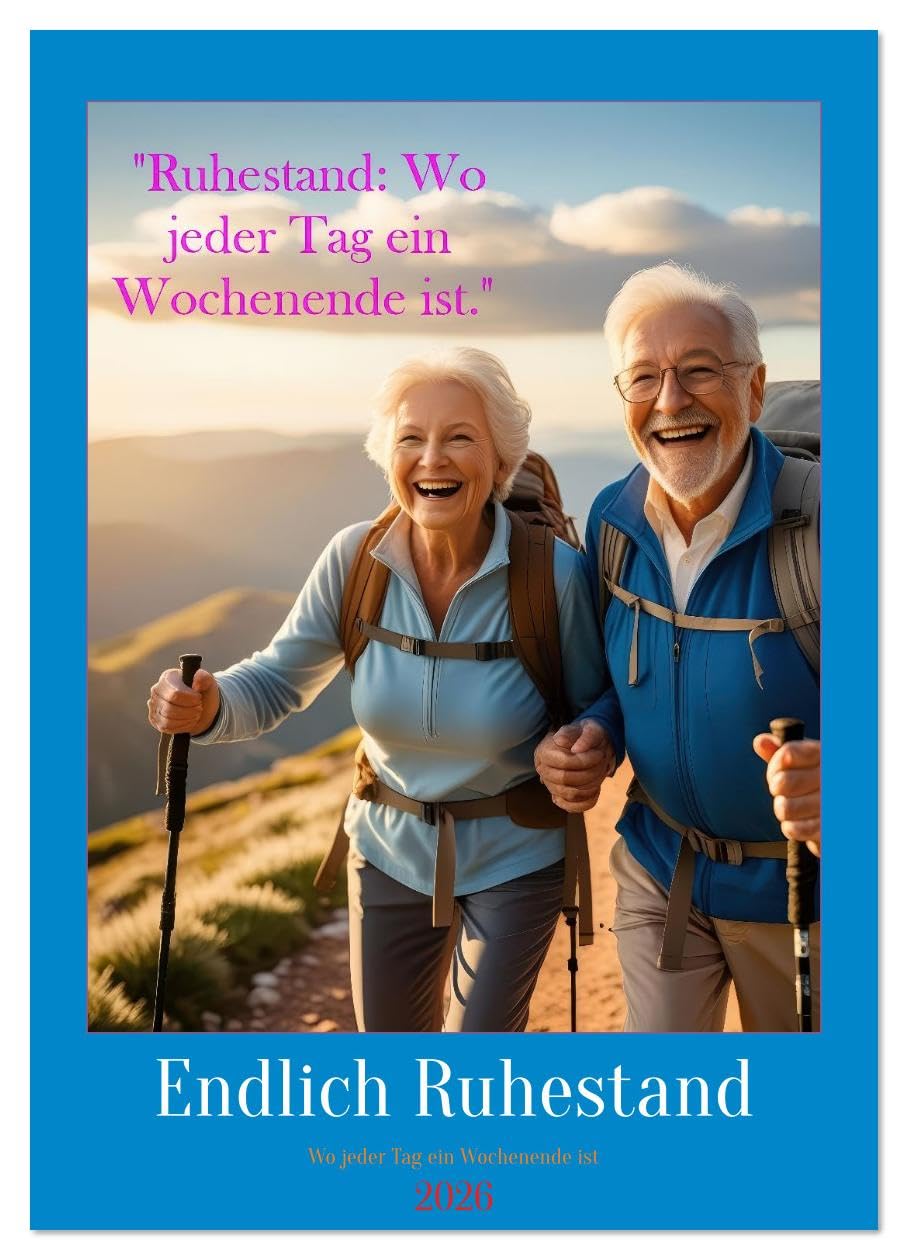 Ruhestand: Wo jeder Tag ein Wochenende ist (Wandkalender 2026 DIN A2 hoch), CALVENDO Monatskalender: Endlich Zeit für das, was zählt: Sie! (CALVENDO Menschen)