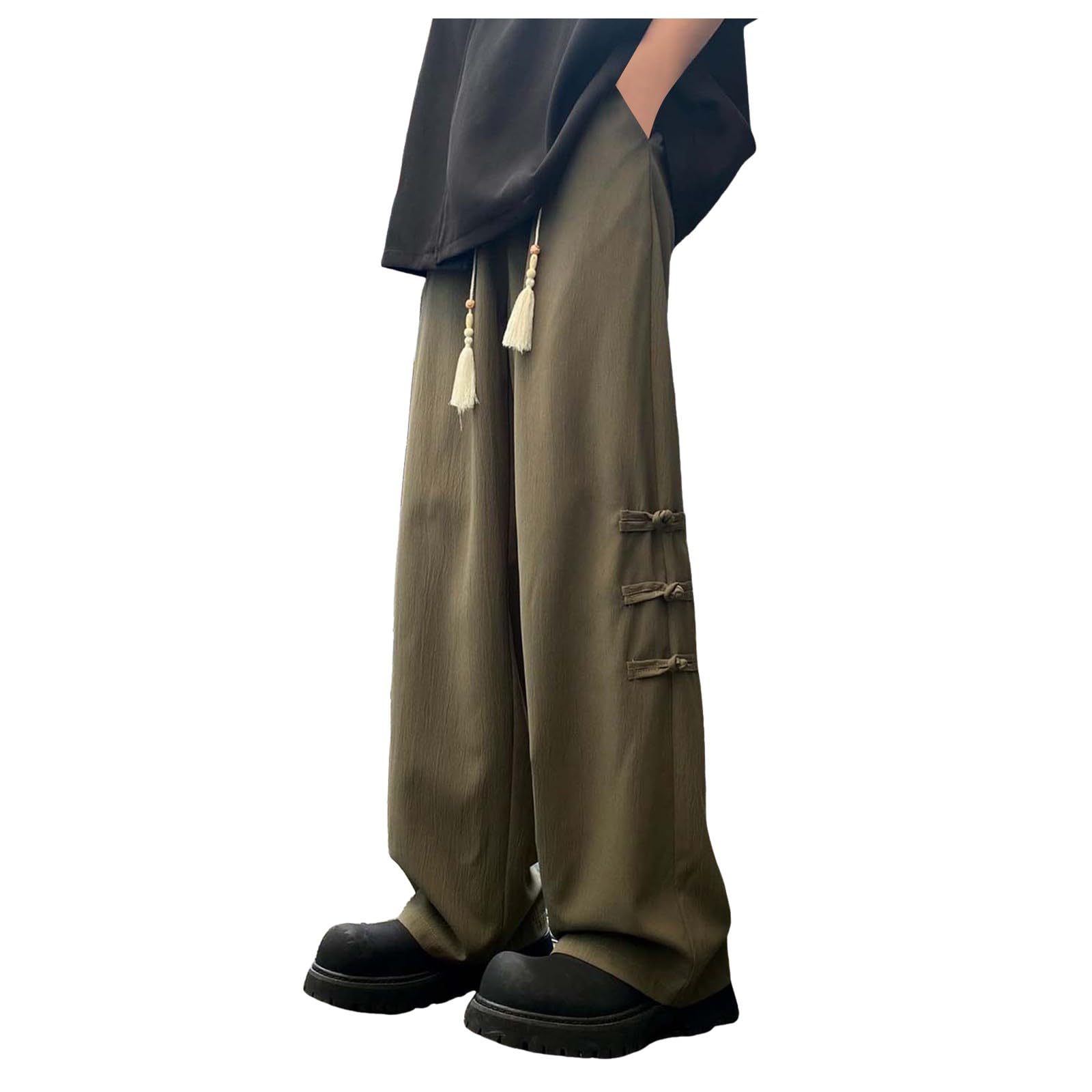 Amazon | [JUJUGEN] 中国風 チャイナ服 ワイドパンツ ズボン メンズ