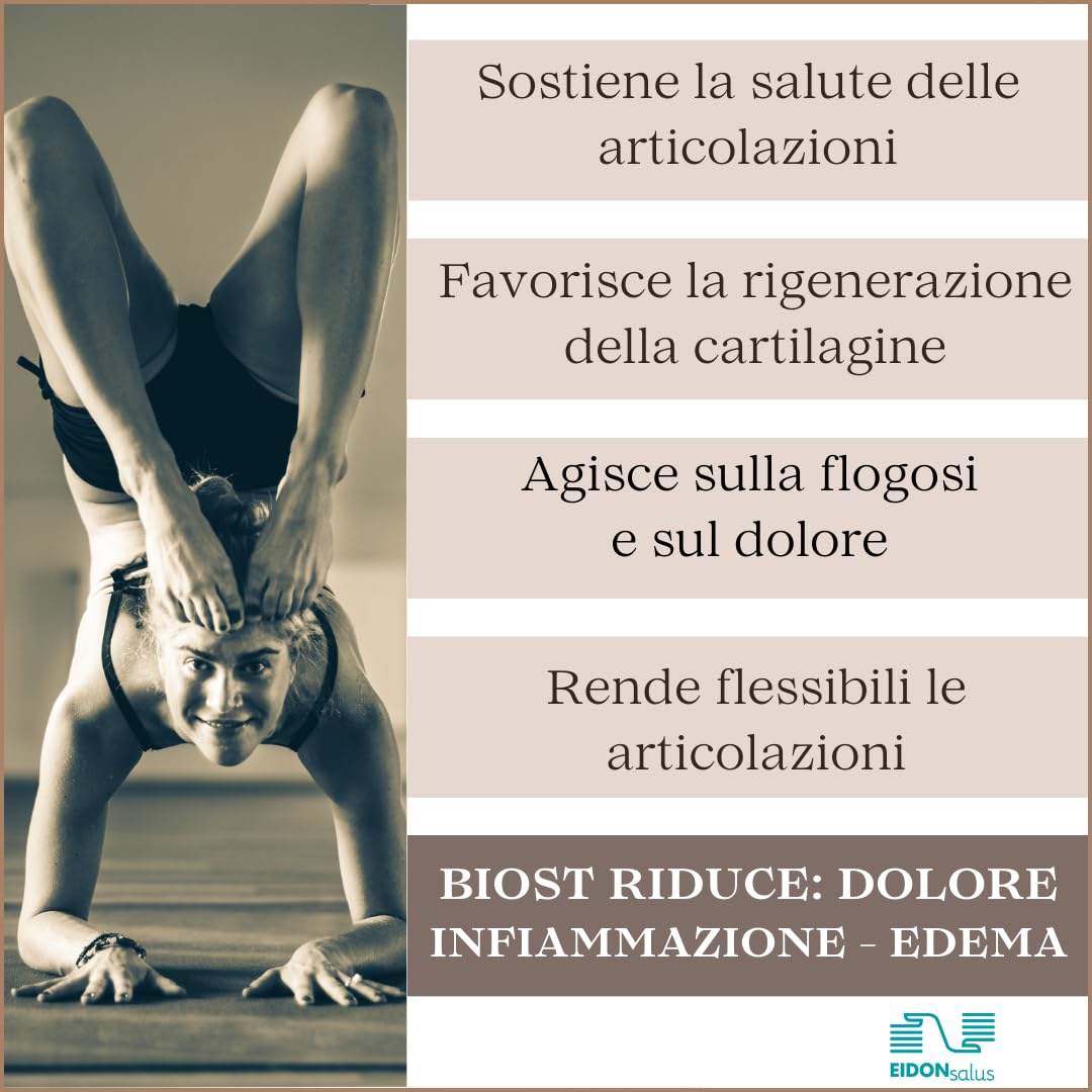 BIOST Integratore di Glucosamina a Rapido Assorbimento - Articolazioni Fluide e Libere - Cura Infiammazioni e Traumi - Rigenerazione Cartilaginea - Anti-Edema - 20 Bustine da 5 Grammi