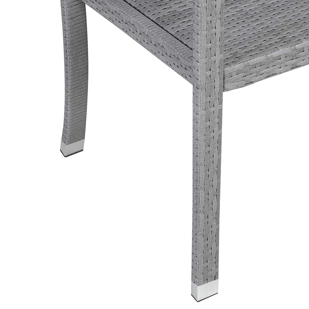 CASARIA® Banco Terraza Exterior 2 Asientos Mueble Poliratán Jardín Carga hasta 320Kg Resistente Intemperie 122x58x87cm Gris