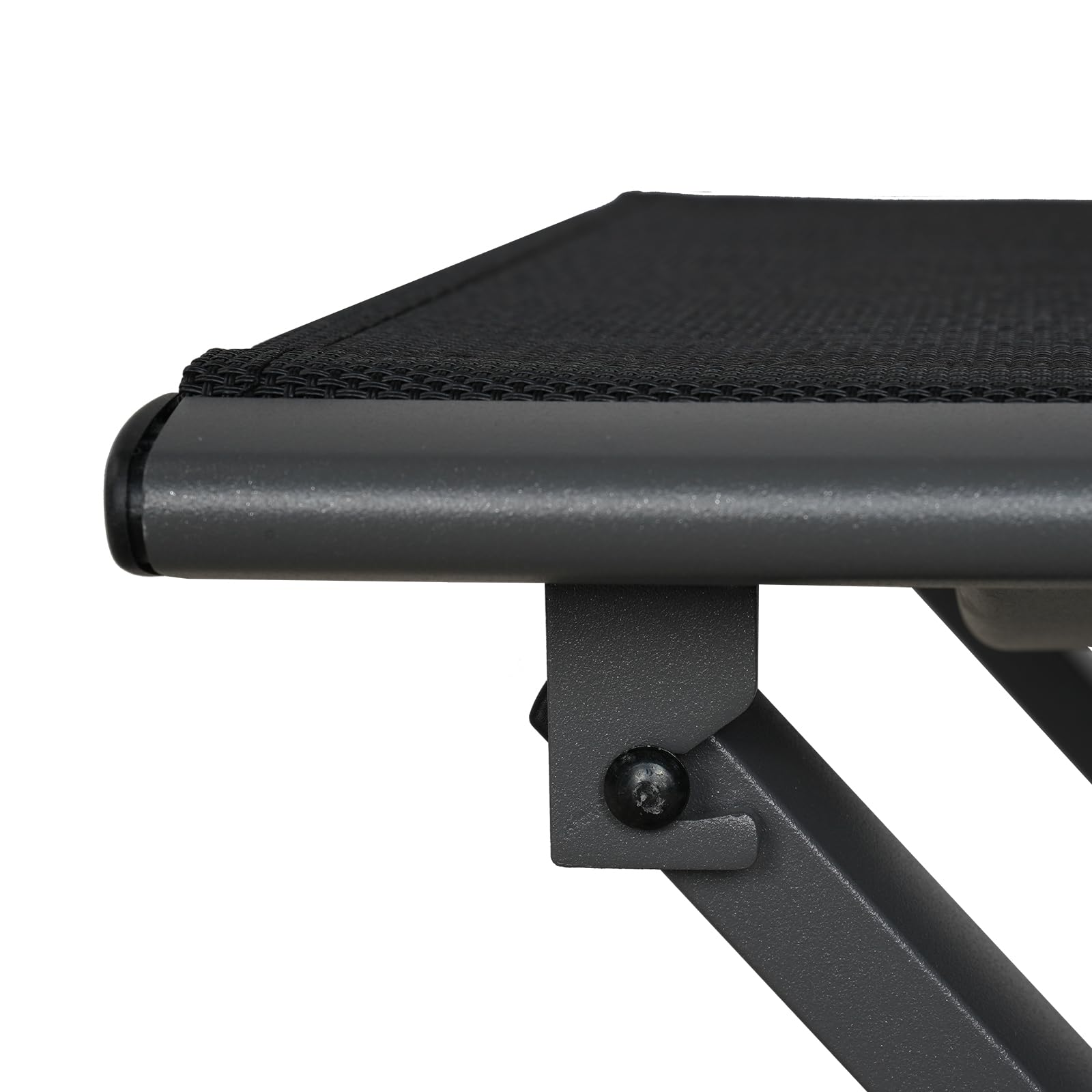 Grand patio Sgabello Poggiapiedi Pieghevole con Gambe in Alluminio, Multifunzionale Sgabellino, Piccolo Moderno Appoggia Piedi, Resistente Sgabello per Giardino, Salotto, Nero 40 x 41 x 45cm