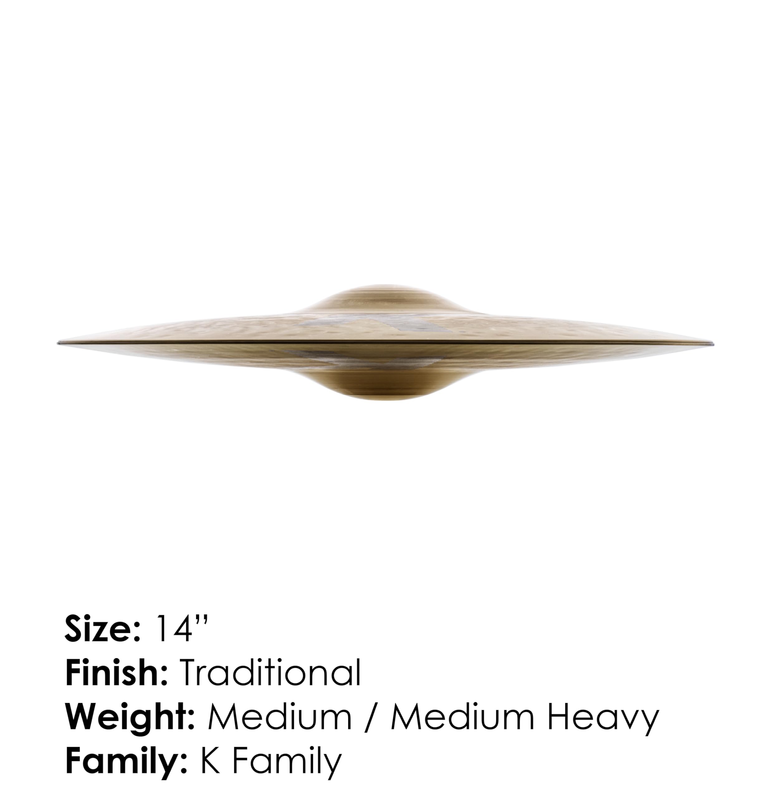 Zildjian K0823 K Hi-Hat Top 14"