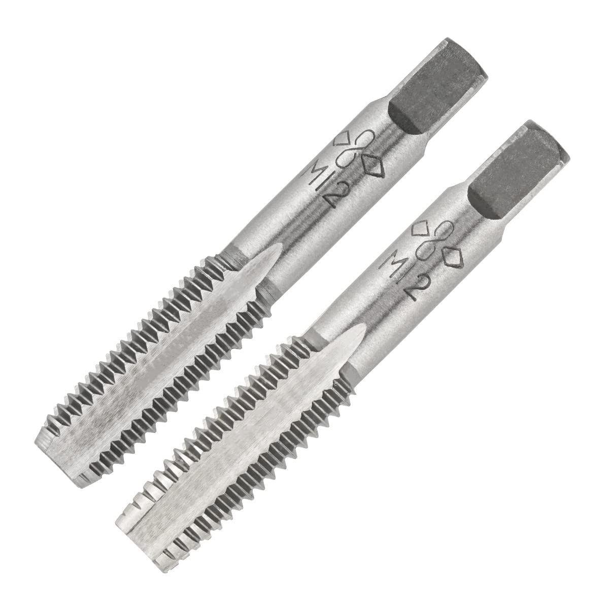 Aceteel M12 X 1.75 Metric Hand Tap, Right Hand M12 X 1.75mm Threading Hand Tap 1Pair