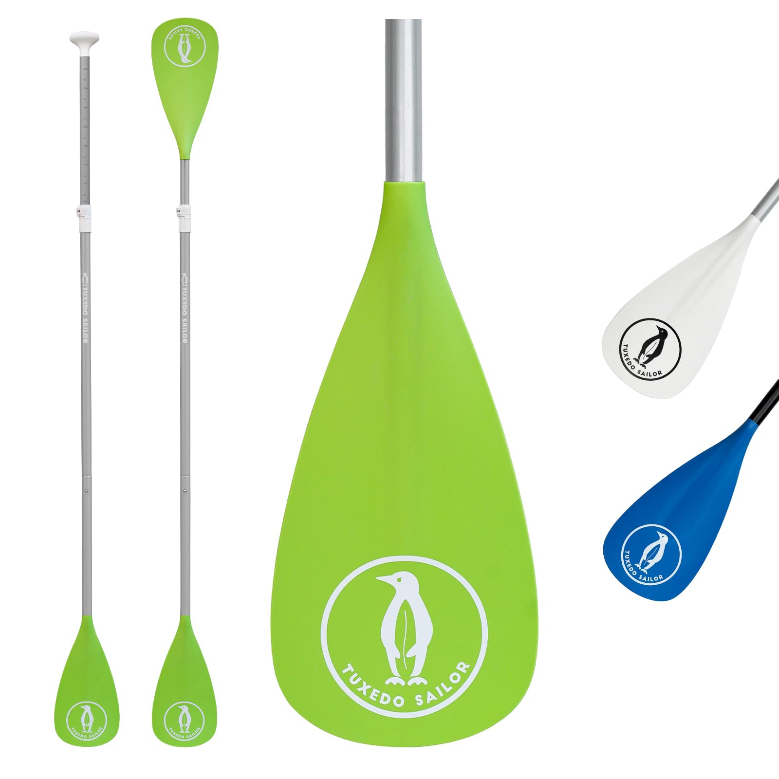 Tuxedo Sailor SUP Paddle - Remo ajustable de 3 piezas - Remo ligero y flotante - Durable y plegable, cuchillas de nailon reforzadas - Trazo eficiente