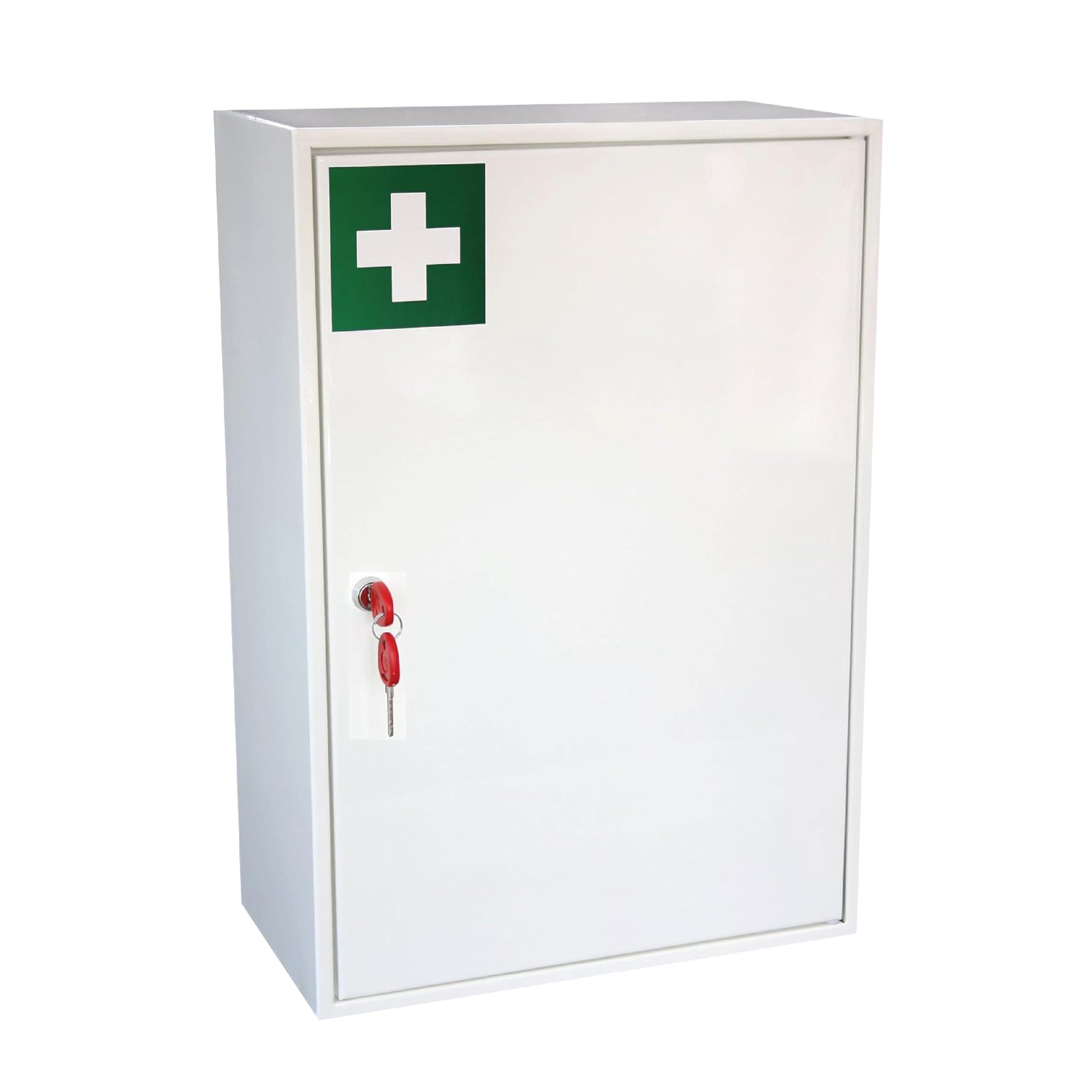 Gabinete médico montado en la pared con cerradura de llave con estantes - Almacenamiento seguro dedicado para medicamentos - 14 x 30 x 45 cm (mediano)