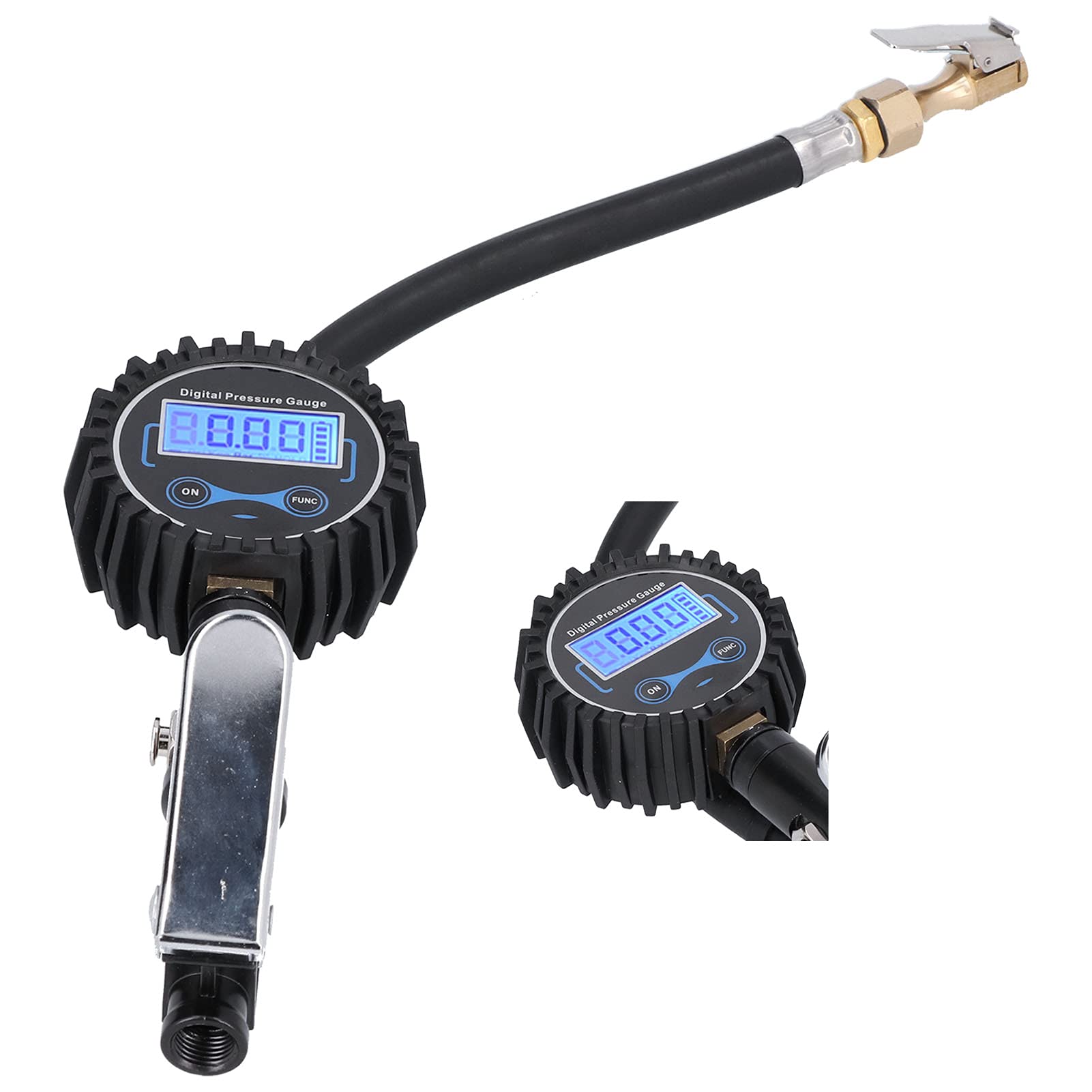 Manometro digitale per gonfiaggio pneumatici 300PSI Display LCD Misuratore di pressione 'aria con 4 unità PSI BAR KG CM2 KPA per auto, furgone, moto, bici, spegnimento aut
