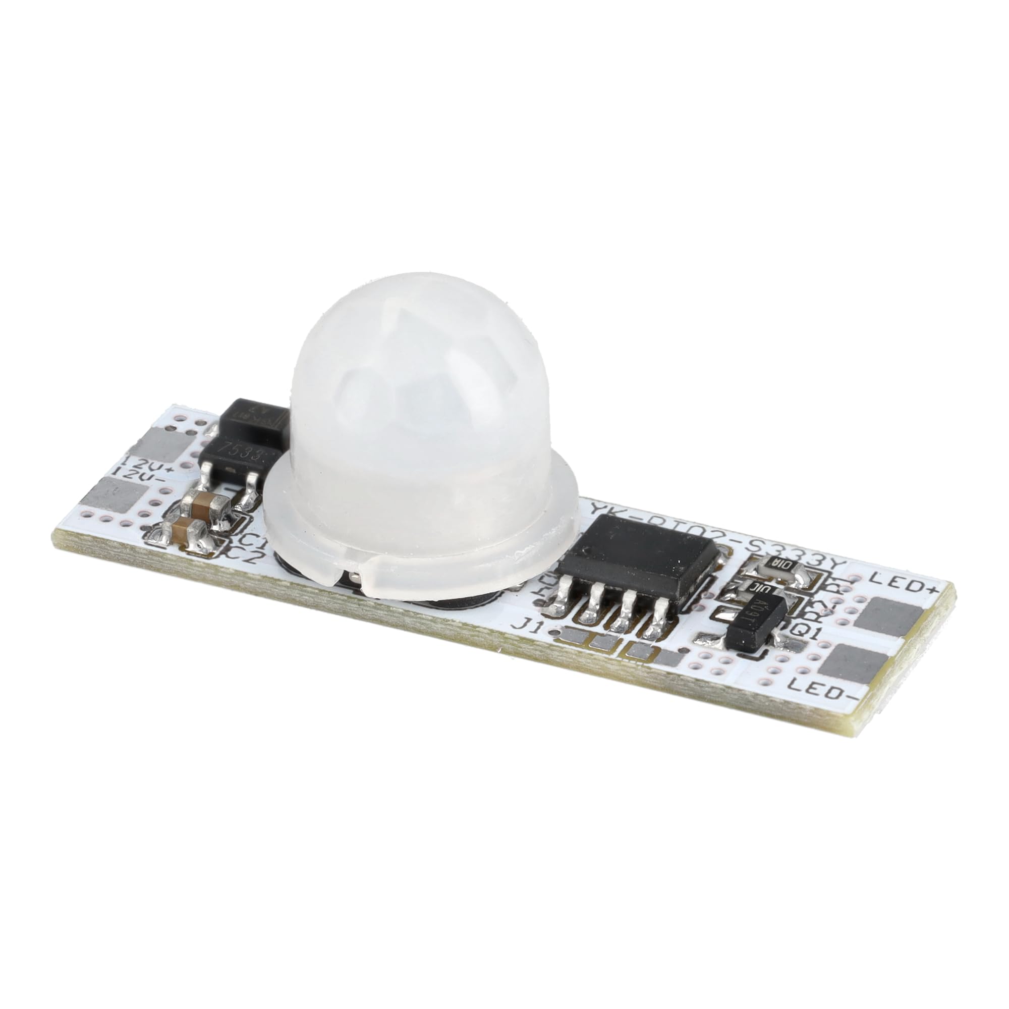 Jandei - Interruttore con sensore di movimento PIR su PCB per striscia LED ed elettronica, funzionamento a 12 V e 24 V DC 96 W, dimensioni ridotte per supporti su profilo in alluminio