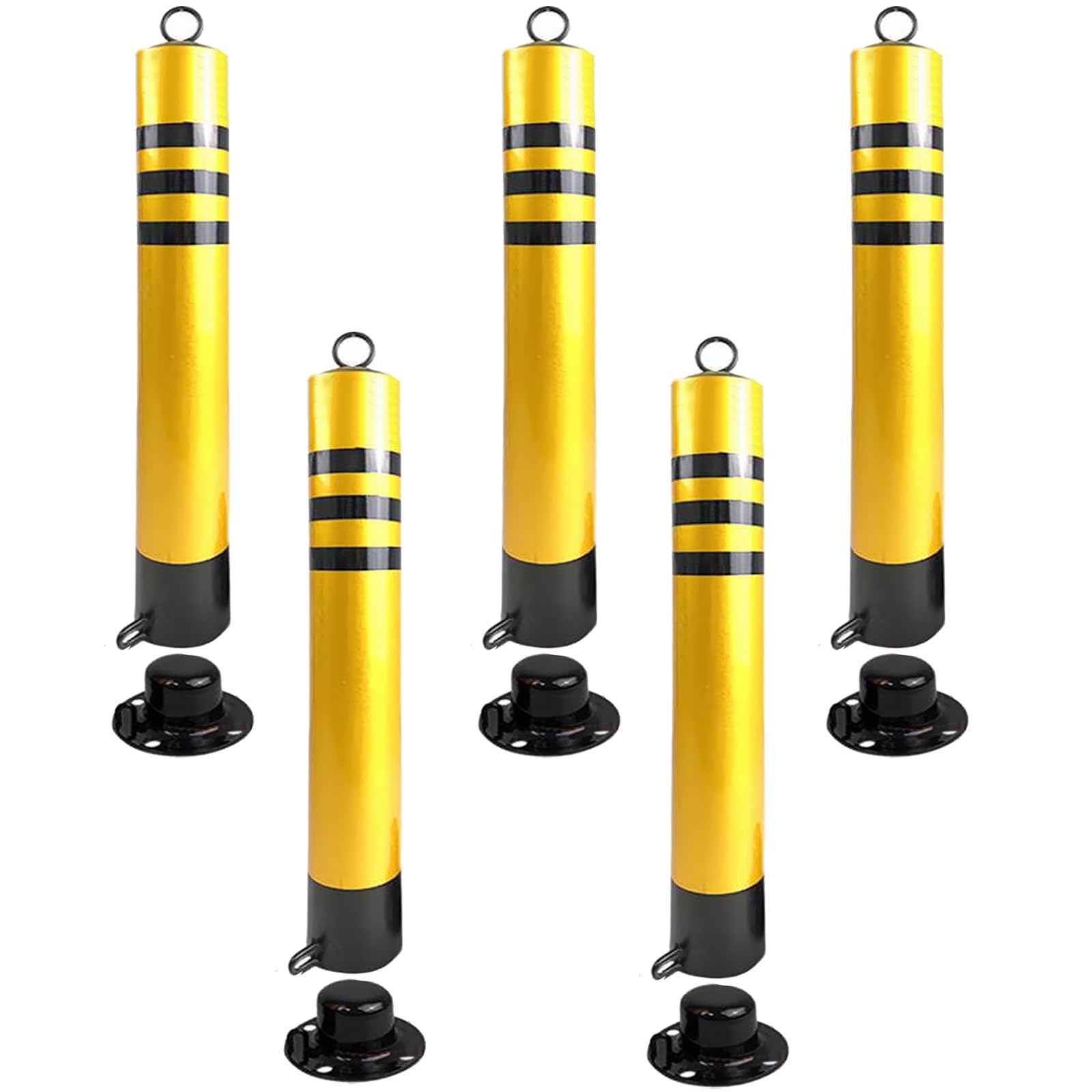 Générique Borne de stationnement Commerciale verrouillable – Poteau de signalisation réfléchissant pour allées, trottoirs, écoles et hôpitaux – Cône de canalisation Amovible (Lot de 5)