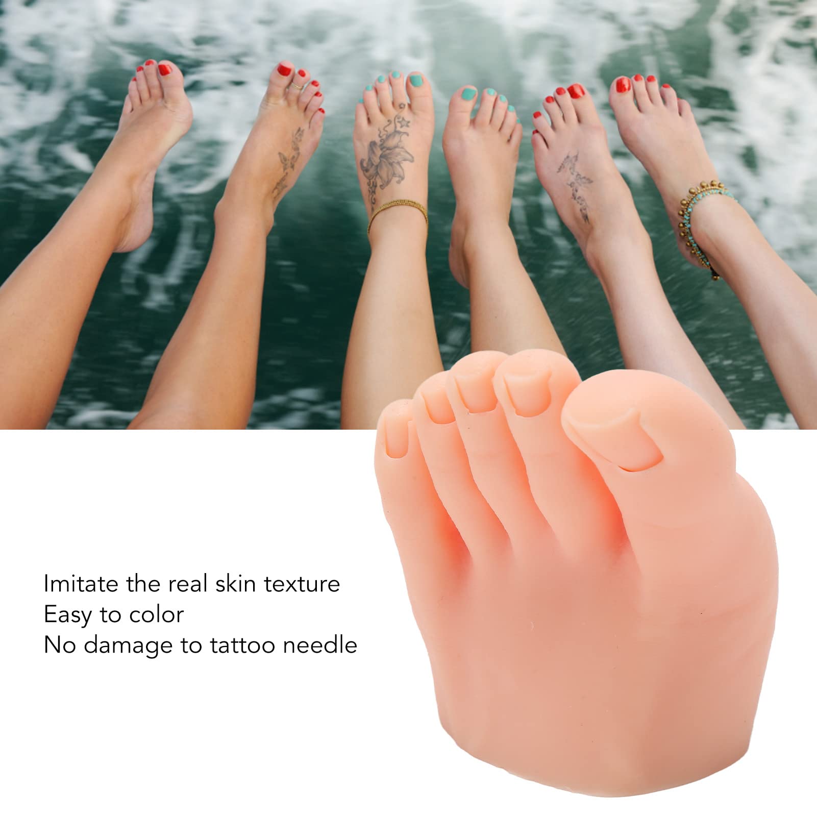 Lifelike Manikin Feet PVC Foot Lifesize Male Mannequin Half Foot Model for Painting Teaching Arts Drawing Sketching Jewelry Display (Left)