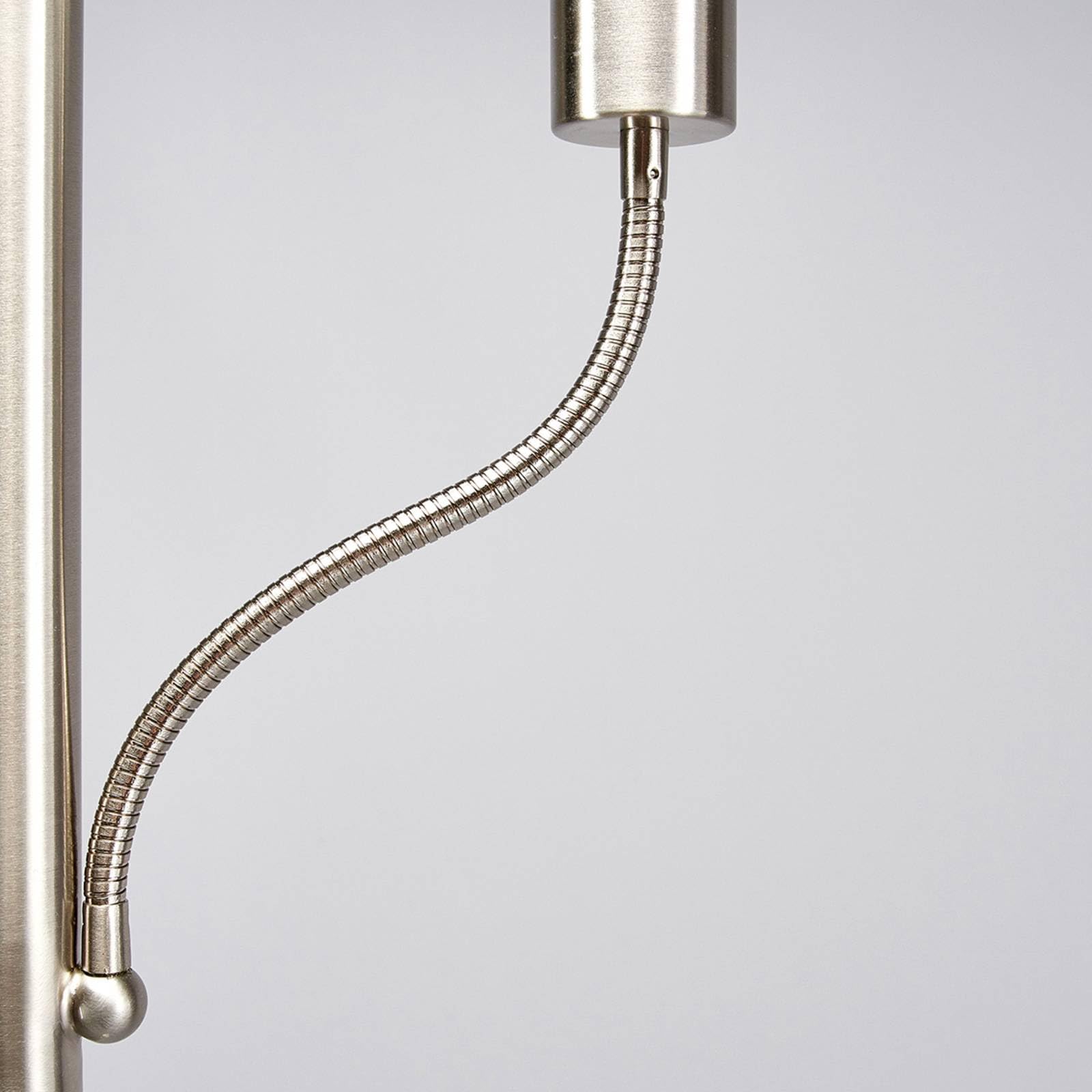 Lindby Stehlampe, Deckenfluter verstellbarer Lesearm Standleuchte Glas Metall 1x E27 max. 15W und E14 10W ohne Leuchtmittel Standlampe