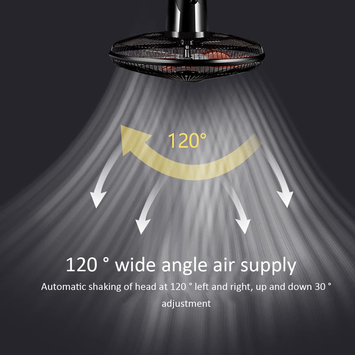 Verstellbarer oszillierender Wandventilator, 5 Flügel, 3 Geschwindigkeiten, hohe Geschwindigkeit, strapazierfähig für den Außen- und gewerblichen Gebrauch