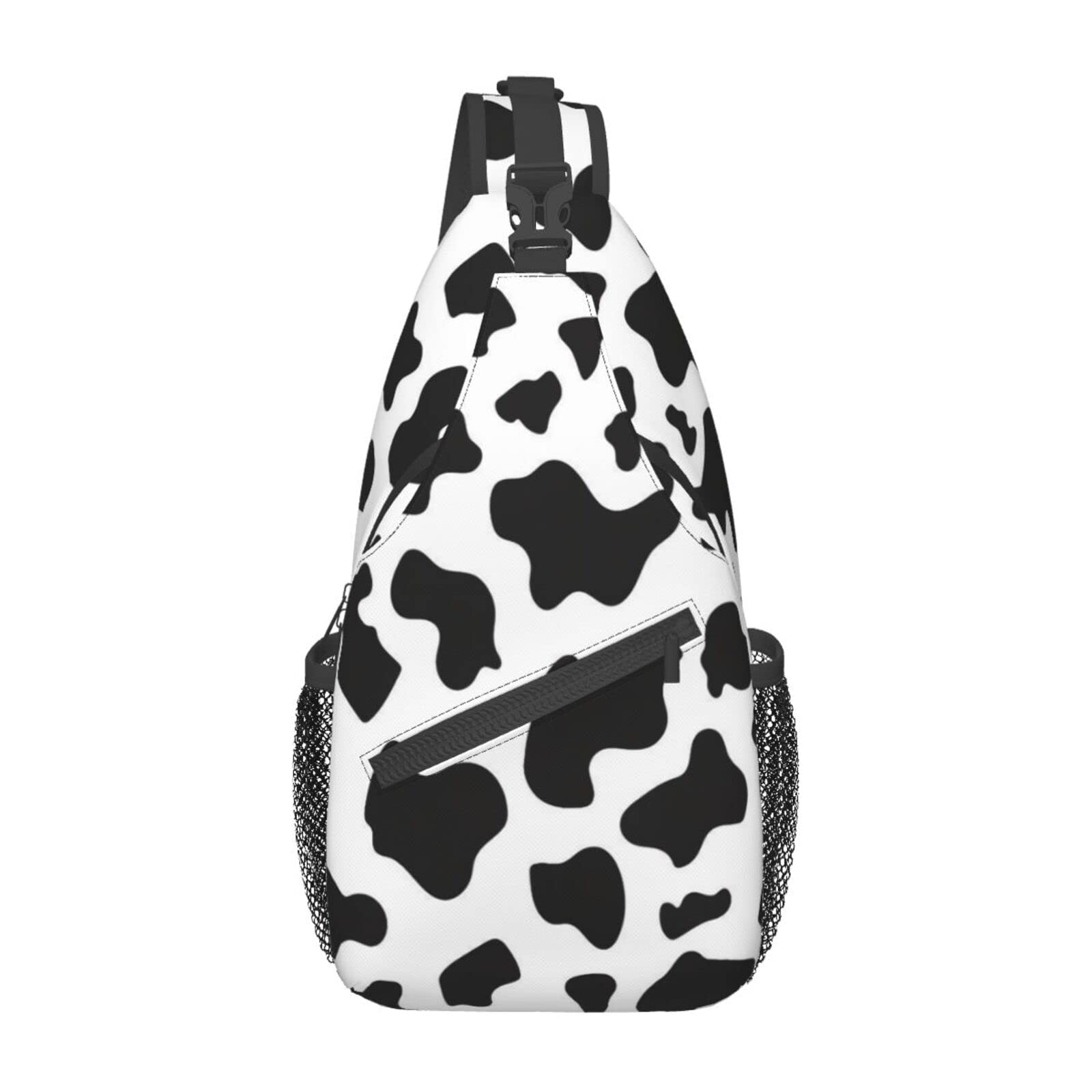 Gelxicu Cute Cow Print Sling Backpack Cow Crossbody Bag For Women Men Travel Hiking Shoulder Chest Bag Daypack One Size