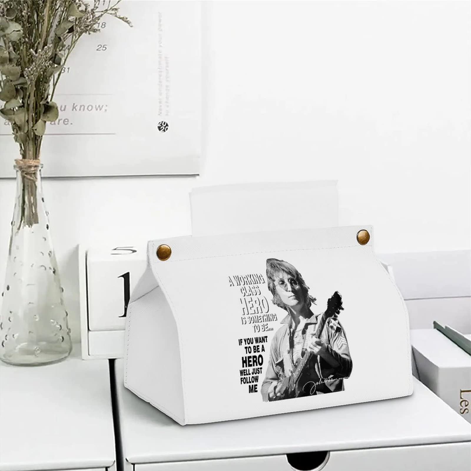 ジョンレノンの陶器のティッシュケースと写真ケース ジョンレノンの