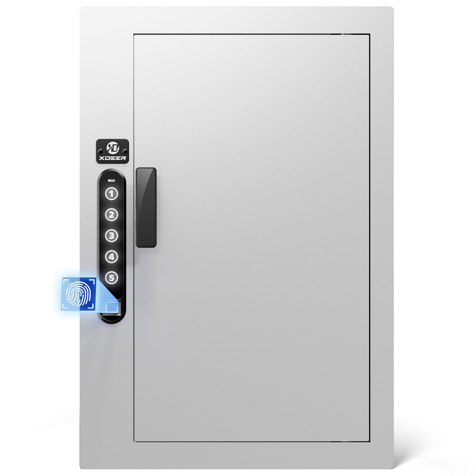 Coffre-fort mural biométrique à accès rapide – Sécurité murale cachée entre les goujons avec empreintes digitales, clavier et entrée de clé pour armes de poing, passeports, objets de valeur (comprend
