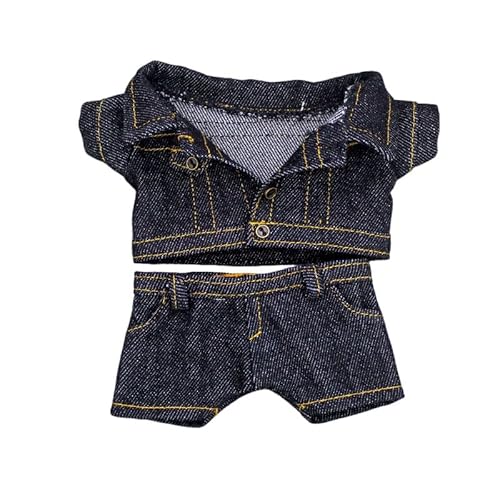 ぬいぐるみ服 10cm 15cm 20cm コスプレ ミニ洋服 着せ替え かわいい ぬいぐるみ用 デニム 人形 ぬいぐるみ専用 衣替え ぬい服 洋服 プレゼント ハンドメイド 入園 入学 コスチューム-2点セット01||15cm