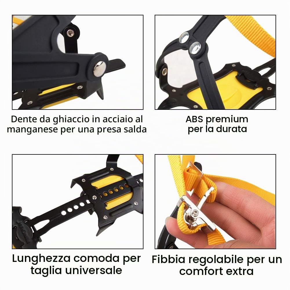 VGEBY Ramponi Ramponi Ganci in Metallo su Scarpe da Arrampicata Antiscivolo su Neve o Ghiaccio Sport Estremi
