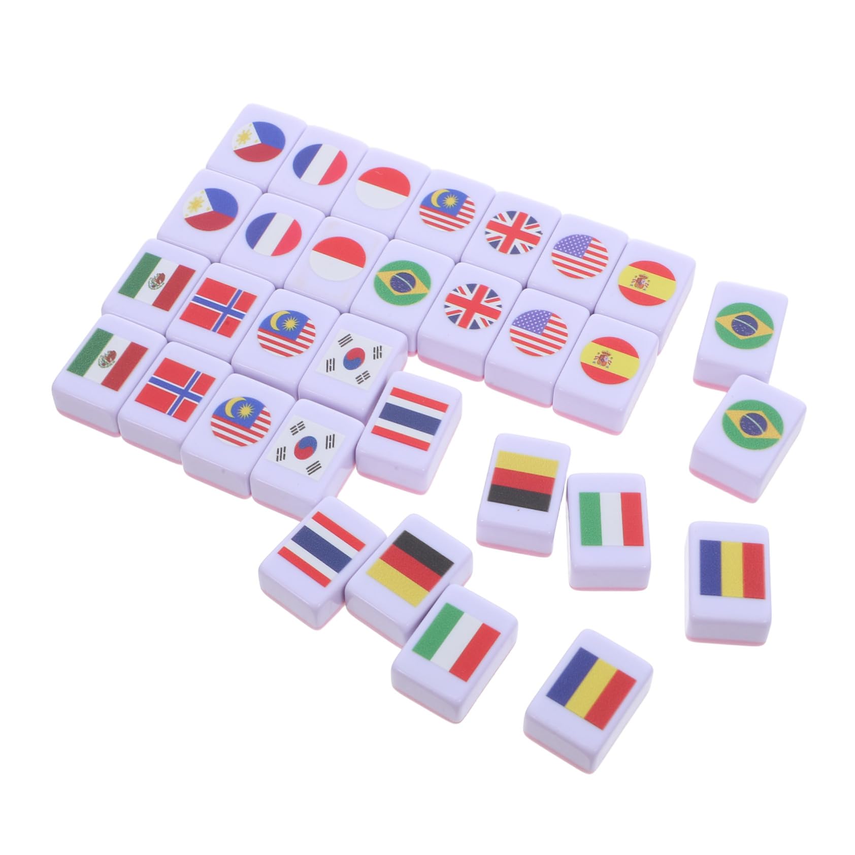 64 Częściowa Gra Planszowa Mahjong Z Flagami Narodowymi Gra Podróżna Dla 2 Graczy Mahjong Małe Gry Planszowe Podróżna Z Flagami Państw Stolikowa Planszowa