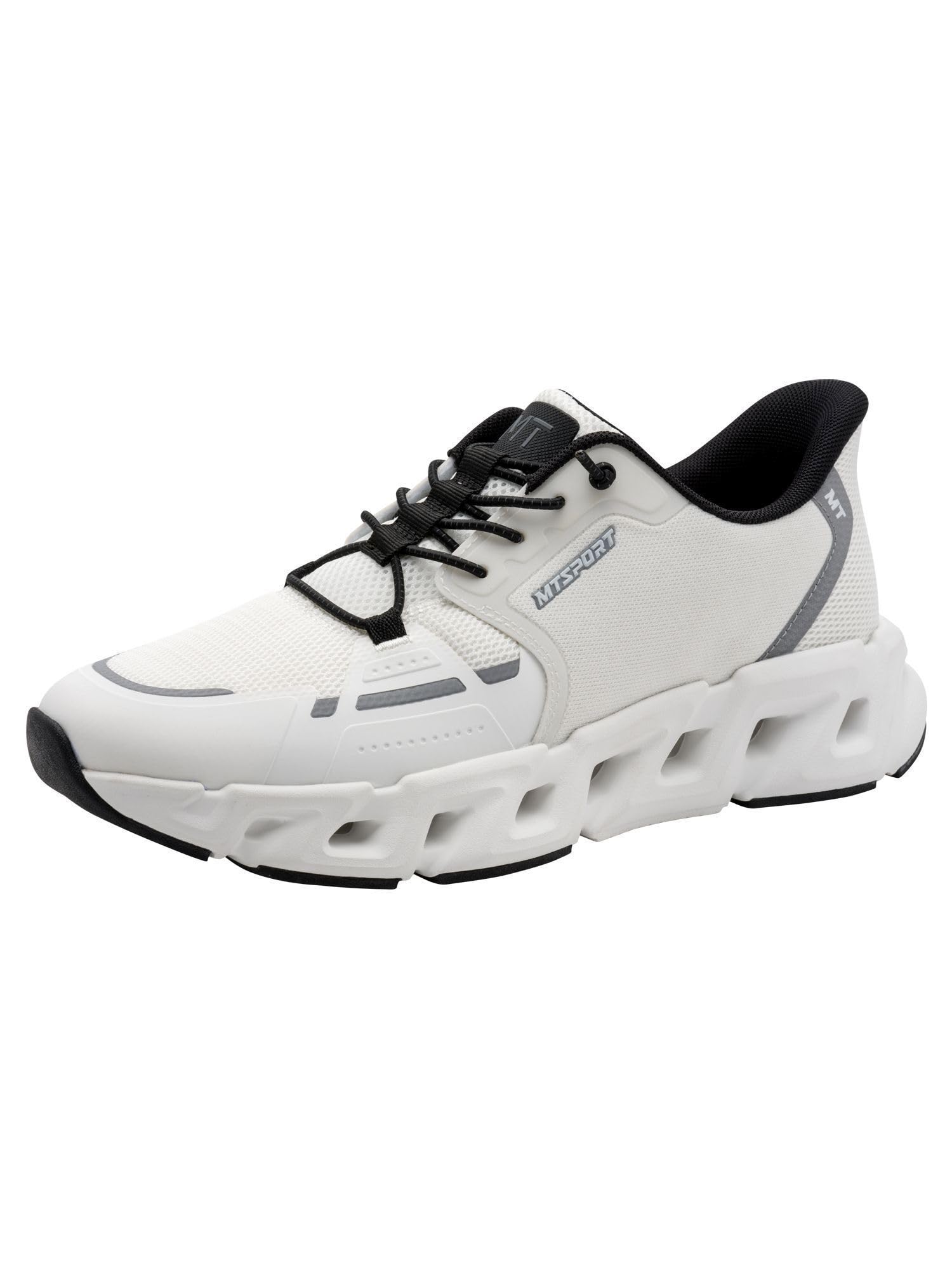 MARCO TOZZI Men's Sneaker Removable Footbed Lightweight Elastic Lacing Stylish, White (White), 10.5 UK