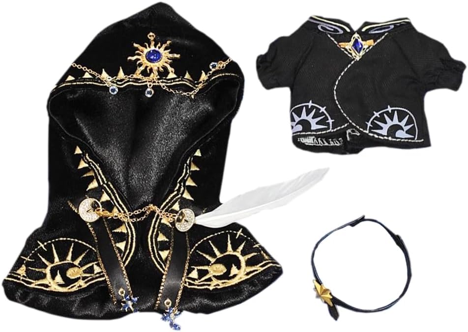 niannyyhouse 10cm 20cm Plush Doll Clothes Magic Cape Robe Belt Doll Dressup (Purple, 20cm) (Pack of 2)