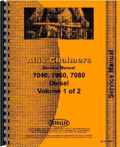 Allis Chalmers 7040 7060 7080 Tractor Service Manual Cover