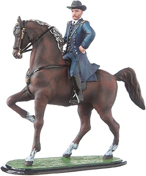 danila-souvenirs Tin Soldier USA Civil war Northerners General Ulysses Grant on his Horse Hand Painted Metal Sculpture Miniature Figurine 54mm #CW01a