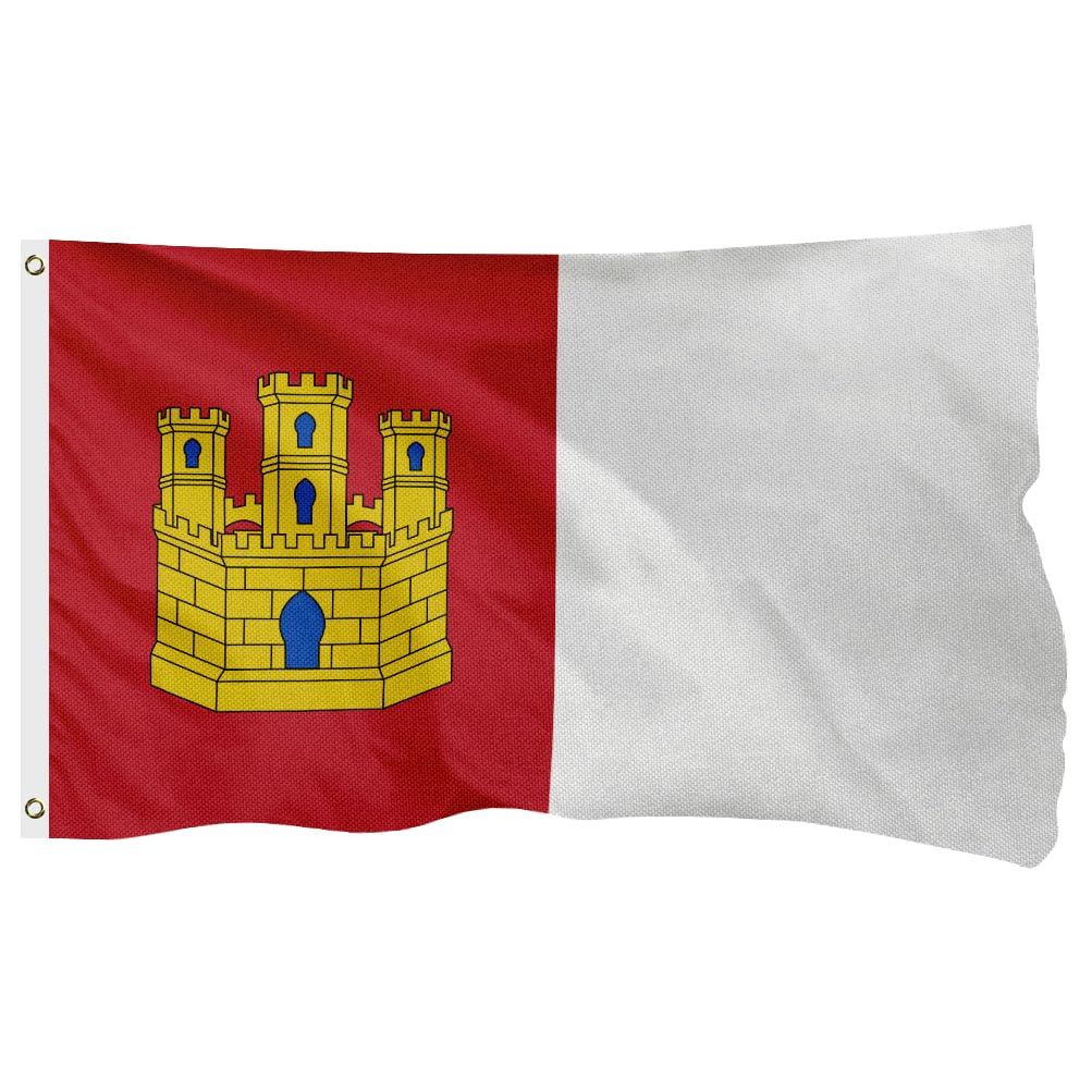 Drapeau Espagne Castille-La Mancha pour mât de jardin et fêtes régionales